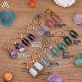Raw Mineral Crystal Stone Earrings For Women Amethysts Dangle Earring Jewelry