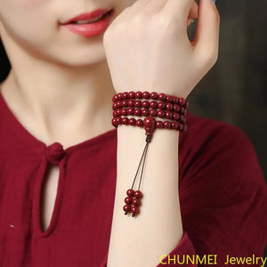 Cinnabar Buddha Bracelet High Content Ore String