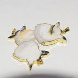 Raw Slice Drusy Stone Pendant for Jewelry Making 5pc Lot