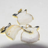 Raw Slice Drusy Stone Pendant for Jewelry Making 5pc Lot