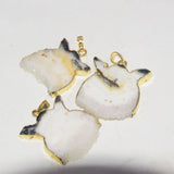 Raw Slice Drusy Stone Pendant for Jewelry Making 5pc Lot