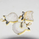 Raw Slice Drusy Stone Pendant for Jewelry Making 5pc Lot