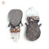 Amethyst Pendant Clear Quartz Druzy Natural Cluster Crystal Charms Set
