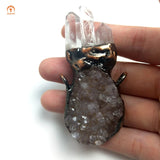 Amethyst Pendant Clear Quartz Druzy Natural Cluster Crystal Charms Set