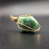 Raw Stone Charm Quartz Copper Wire Wrapped Big Quartz Pendant Necklace