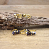 Raw Amethysts Druzy Circle Finger Ring Women Jewelry