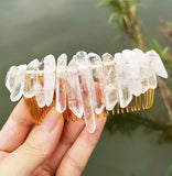 Raw Crystal Wedding Hair Accessories Hair Comb Hair Fork Hairpin