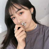 Raylove 925 Silver Daisy Necklace Vintage Bracelet Set