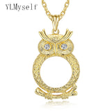 Reading Glasses Chain Magnifying Glass Necklace Owl Pendant Crystal Magnifier