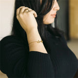Muslim Name Bracelet Letters A-Z Stainless Steel 18k Plated Eid Gift
