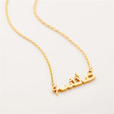 Arabic Stainless Steel Islamic Name Necklace A-Z Letters Pendant Ramadan Gift
