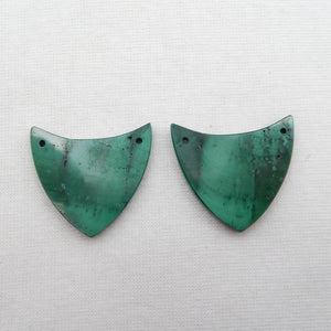Malachite Semicircle Earrings 24x25x4mm