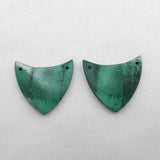 Malachite Semicircle Earrings 24x25x4mm