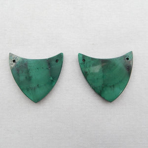 Malachite Semicircle Earrings 24x25x4mm