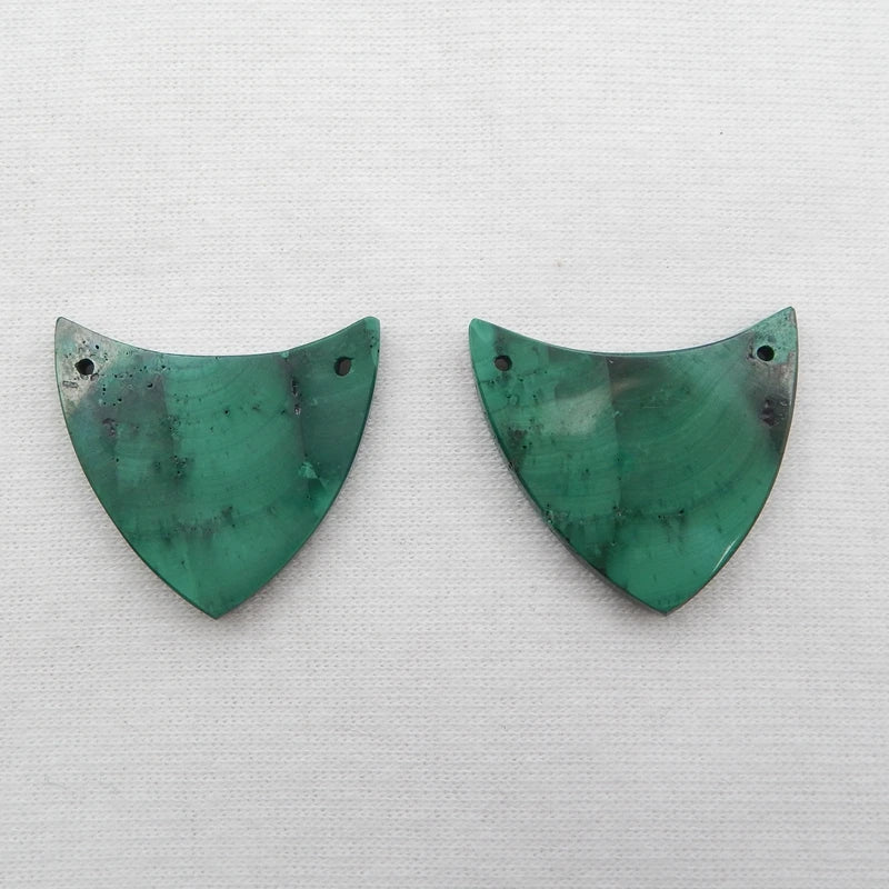 Malachite Semicircle Earrings 24x25x4mm