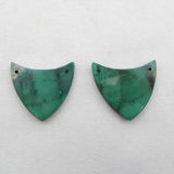Malachite Semicircle Earrings 24x25x4mm