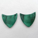 Malachite Semicircle Earrings 24x25x4mm