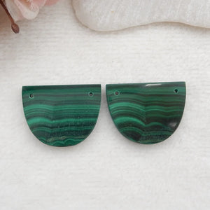 Malachite Semicircle Earrings 25x20x3mm