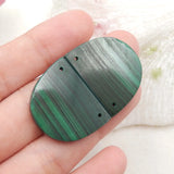 Malachite Earrings Semicircle 25x20x3mm