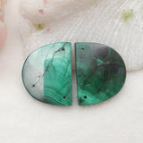 Malachite Earrings 25x20mm Semicircle 9.5g