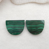 Malachite Semicircle Earrings 25x20x3mm