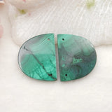 Malachite Earrings 25x20mm Semicircle 9.5g
