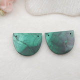 Malachite Earrings 25x20mm Semicircle 9.5g