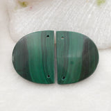 Malachite Earrings Semicircle 25x20x3mm