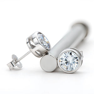 0.5-1ct Moissanite Earrings 925 Sterling Silver Round Stud Earings