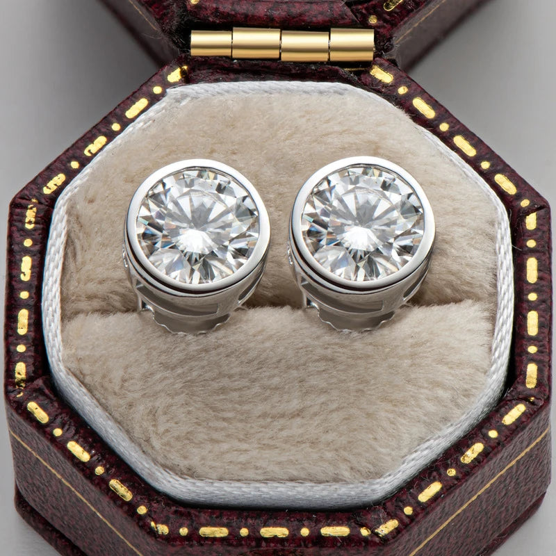 0.5-1ct Moissanite Earrings 925 Sterling Silver Round Stud Earings