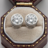 0.5-1ct Moissanite Earrings 925 Sterling Silver Round Stud Earings