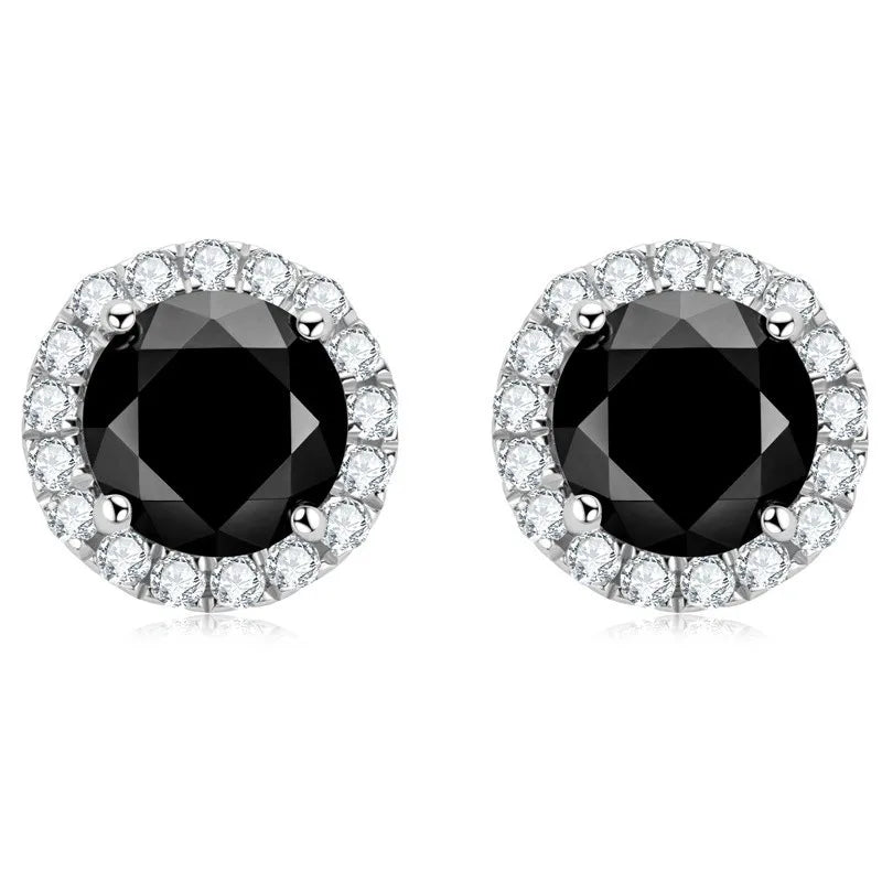 0.8ct Moissanite Round Stud Earrings Brilliant 925 S...