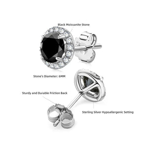 0.8ct Moissanite Round Stud Earrings Brilliant 925 S...