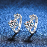 1.2ct Moissanite Hoop Earrings Platinum Plated