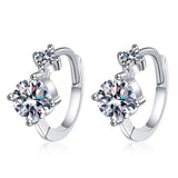 1.2ct Moissanite Hoop Earrings Platinum Plated