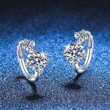 1.2ct Moissanite Hoop Earrings Platinum Plated