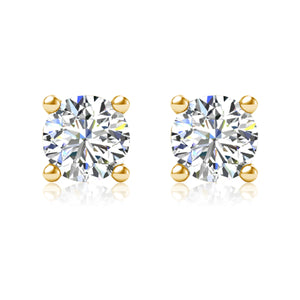 Moissanite Stud Earrings 0.3ct Sterling Silver 14K Plated