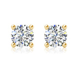 Moissanite Stud Earrings 0.3ct Sterling Silver 14K Plated