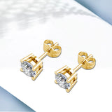 Moissanite Stud Earrings 0.3ct Sterling Silver 14K Plated