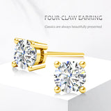 Moissanite Stud Earrings 0.3ct Sterling Silver 14K Plated