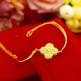 100% 14k Four Leaf Clovers Bangle Wedding Party Jewelry