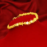 24K Five Star Transfer Bead Bracelet Bangle Women Jewelry