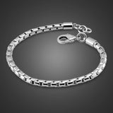 925 Sterling Silver 5MM Box Chain Bracelet for Men