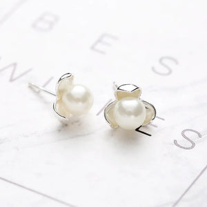 925 Sterling Silver Clover Stud Earrings for Women Girls