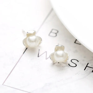 925 Sterling Silver Clover Stud Earrings for Women Girls