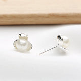 925 Sterling Silver Clover Stud Earrings for Women Girls