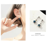925 Silver Star CZ Stud Earrings For Women Fine 925 Jewelry Wedding Gift