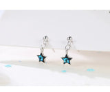 925 Silver Star CZ Stud Earrings For Women Fine 925 Jewelry Wedding Gift