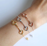 925 Silver Horse Lover Jewelry Three Snaffle Bit Pendant Bracelet Charm