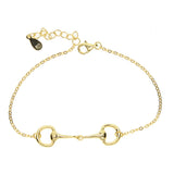 925 Silver Horse Lover Jewelry Three Snaffle Bit Pendant Bracelet Charm